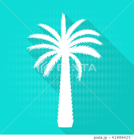Beautiful Blue and White Palm Tree Leaf Silhouette Background Vector Illustration 41999425