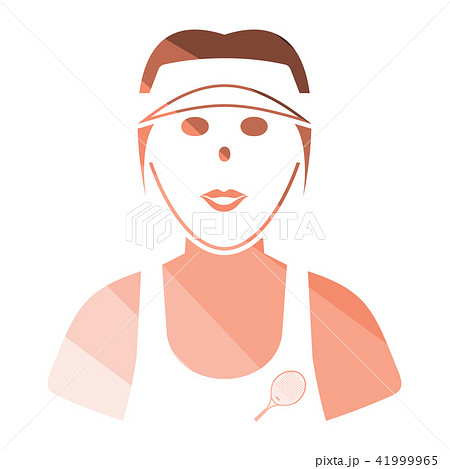 Tennis woman athlete head icon Tennis woman athlete head icon 41999965