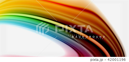 Rainbow fluid colors abstract background twisted liquid design, colorful marble or plastic wavy 42001196