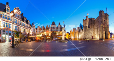 Former post office at night, Ghent, Belgium Former post office at night, Ghent, Belgium 42001201
