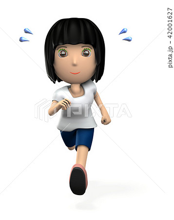 楽しそうなランニング女子 42001627