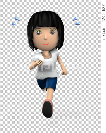 楽しそうなランニング女子 42001627