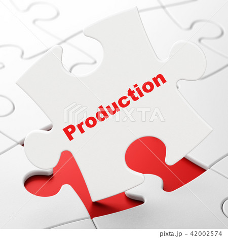 Business concept: Production on puzzle background 42002574