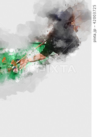 playing snooker on colorful watercolor painting playing snooker on colorful watercolor painting 42003725