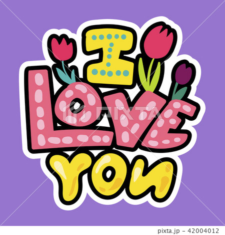 Vector Romantic Love Patch in doodle style 42004012