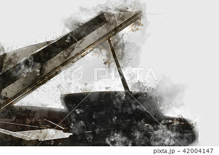 Abstract piano on Watercolor painting background 42004147