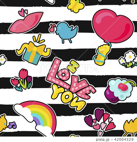 Vector Romantic Love Seamless Pattern Vector Romantic Love Seamless Pattern 42004329