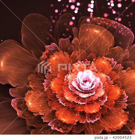 orange fractal flower orange fractal flower 42004523