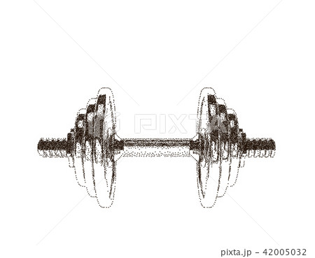 Metal dumbbell. Isolated on white background.  42005032