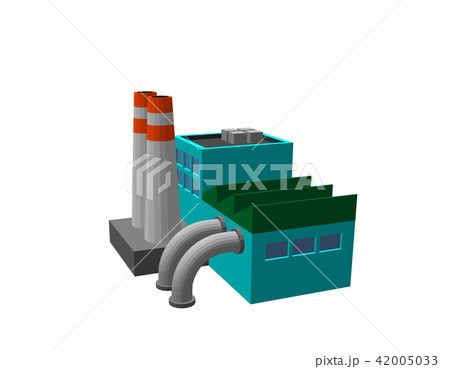 Industrial factory building. Isolated on white  42005033