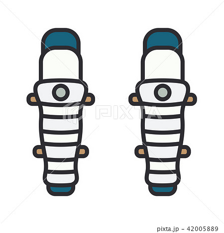 Color vector icon hockey, rugby, baseball defense knee armor plates. Sport equipment success symbol 42005889