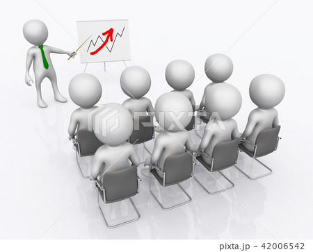 Business presentation with 3D figures 42006542