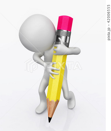 3D figure with pencil 42006555