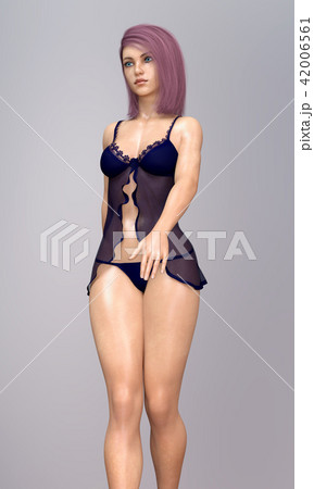 Fashionable beautiful woman walking in lingerie Fashionable beautiful woman walking in lingerie 42006561