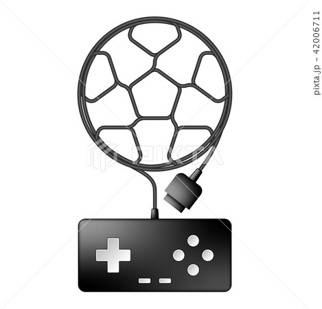 Gamepad or joypad black color and football shape 42006711