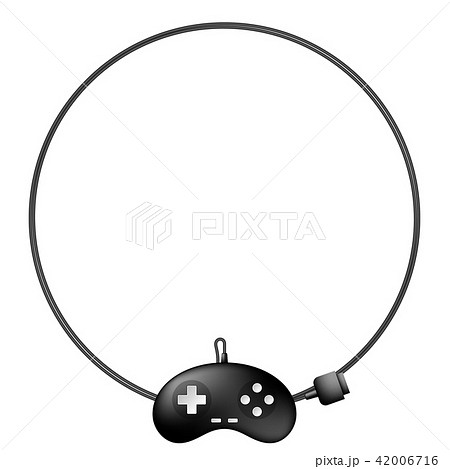 Gamepad or joypad black color and circle frame 42006716