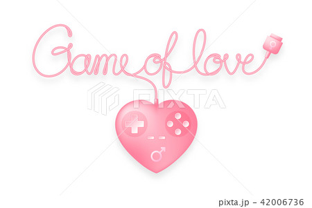 Gamepad or joypad heart shape pink color 42006736