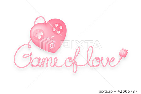 Gamepad or joypad heart shape pink color 42006737
