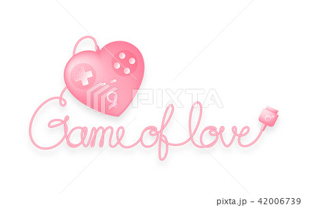 Gamepad or joypad heart shape pink color 42006739