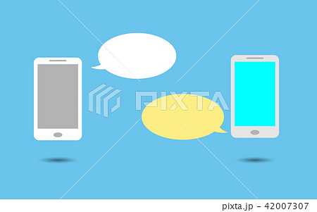 Smart phone with speech bubble flat design modern Smart phone with speech bubble flat design modern 42007307