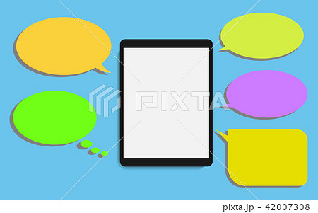 Tablet with speech bubble flat design modern Tablet with speech bubble flat design modern 42007308
