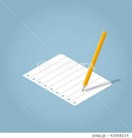 Isometric Writing Pencil Illustration 42008214