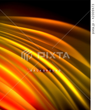 Neon glowing wave, magic energy and light motion background. Vector wallpaper template Neon glowing wave, magic energy and light motion background. Vector wallpaper template 42009473