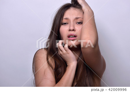 Emotional Beautiful woman in black underwear Emotional Beautiful woman in black underwear 42009996