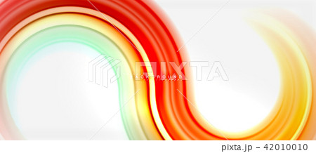 Rainbow fluid color line abstract background - swirl and circles, twisted liquid colours design 42010010