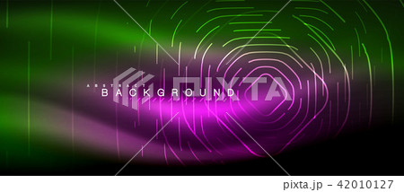 Neon glowing lines, magic energy space light concept, abstract background wallpaper design 42010127