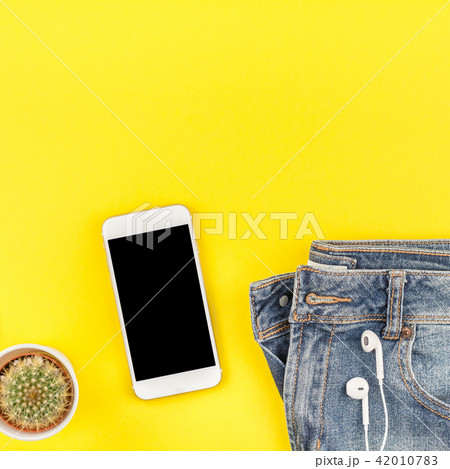 Overhead view of woman casual outfit 42010783