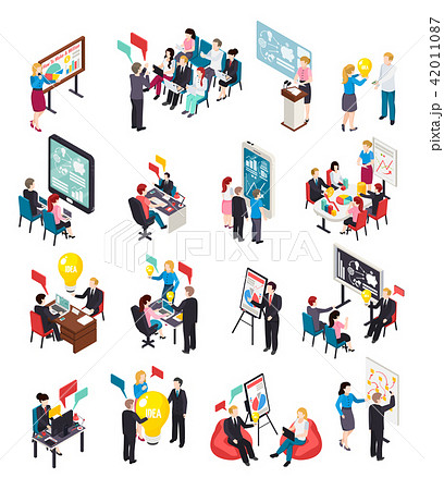 Business Coaching Isometric Icons 42011087