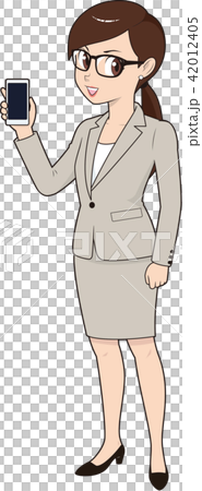 スマホを持つキャリアウーマン スマホを持つキャリアウーマン 42012405