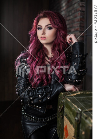 redhead adult girl biker 42012877