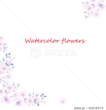 透明水彩 水彩画 花のイラスト素材