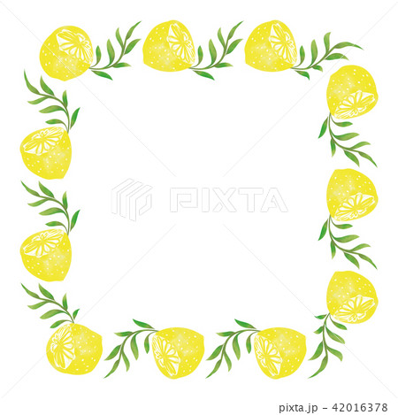 レモン 囲み 飾りのイラスト素材
