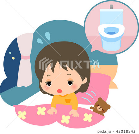 トイレに行きたくて夜中に目覚める女の子 42018543