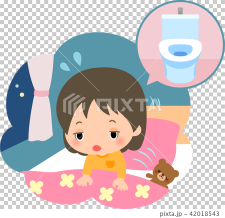 トイレに行きたくて夜中に目覚める女の子 42018543