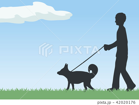 犬と散歩のイラスト素材 4176