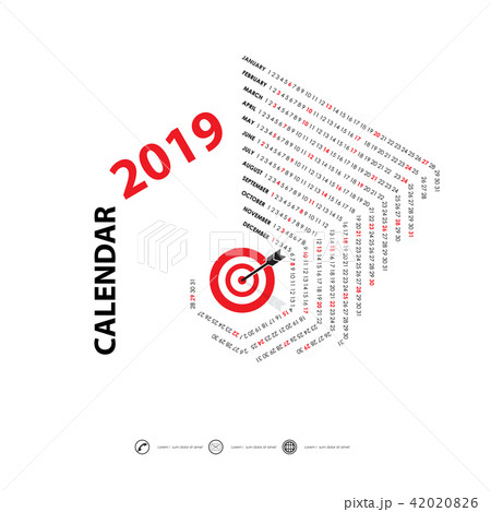 2019 Calendar Template.Hexagon shape calendar. 2019 Calendar Template.Hexagon shape calendar. 42020826