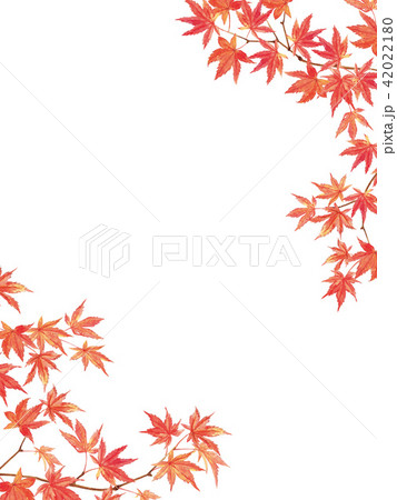 水彩紅葉 背景イラストのイラスト素材