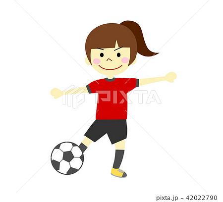 サッカー 女の子のイラスト素材