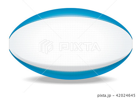 ラグビーボール 公式球白ベース ラグビーのボールのイラスト 横