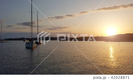 Sailboat harbor with many beautiful moored sail yachts in the sea port 42028871