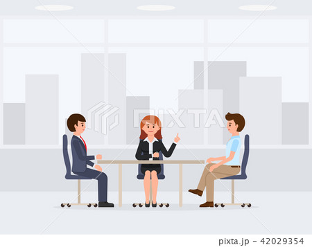 Two business man and woman cartoon character 42029354