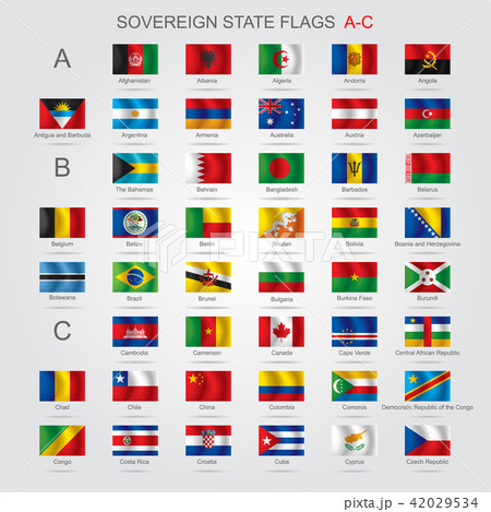 Set of sovereign state flags A-C 42029534