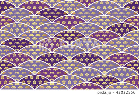 シームレスな和柄パターン「松竹梅」 42032556