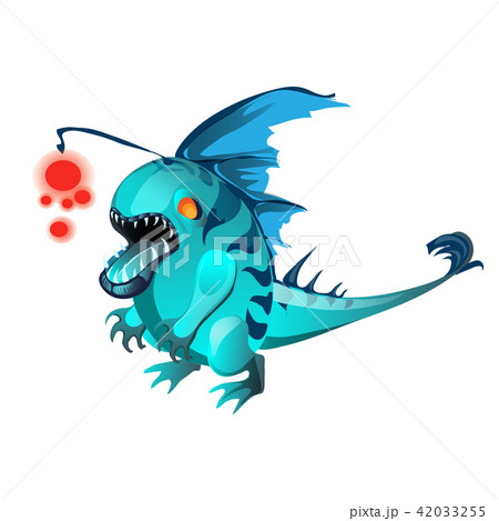 Fantasy animal turquoise color isolated on white background. Vector cartoon close-up illustration. 42033255