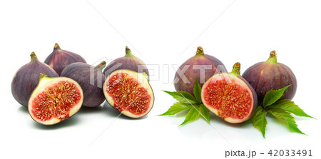 ripe figs closeup on white background 42033491