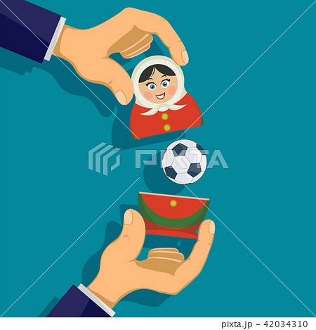 Russian matryoshka with a soccer ball. 42034310